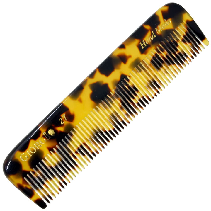 Giorgio G27 Handmade All Fine Tooth Pocket Comb, Hair Comb Straightener for Everyday Grooming Styling Hair, Mustache and Beard for Men Women and Kids, Use Dry or with Balms, Saw Cut and Polished