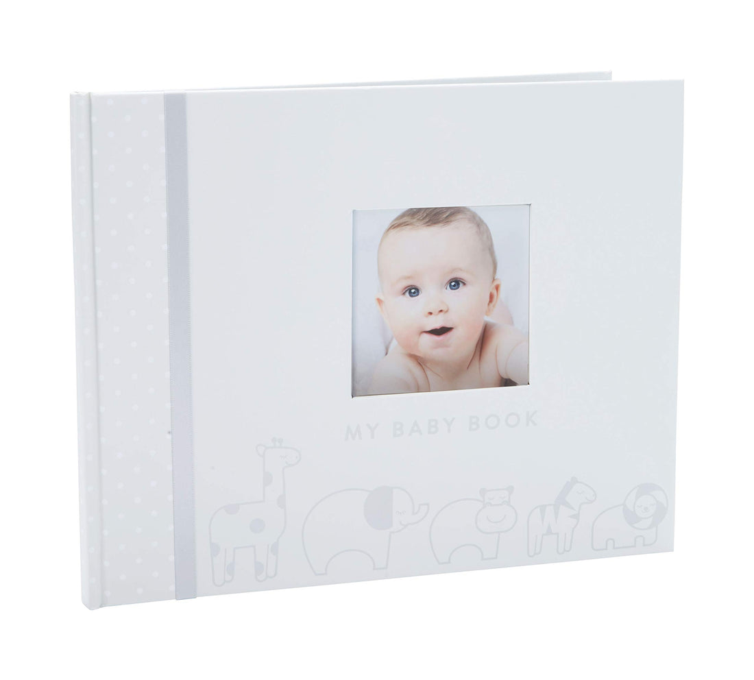 Pearhead Baby Memory Book, Gender-Neutral Jungle Theme, First 5 Years Milestone Journal For Baby Girl or Baby Boy, Newborn Keepsake, Included No-Touch Ink Pad For Baby's Hand and Footprint