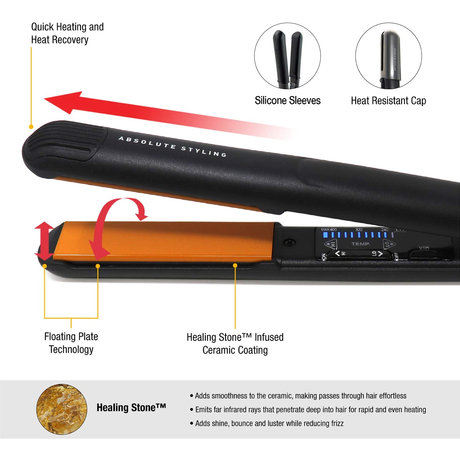 Glampalm 1 Inch Pro Professional Ceramic Hair Styling Iron