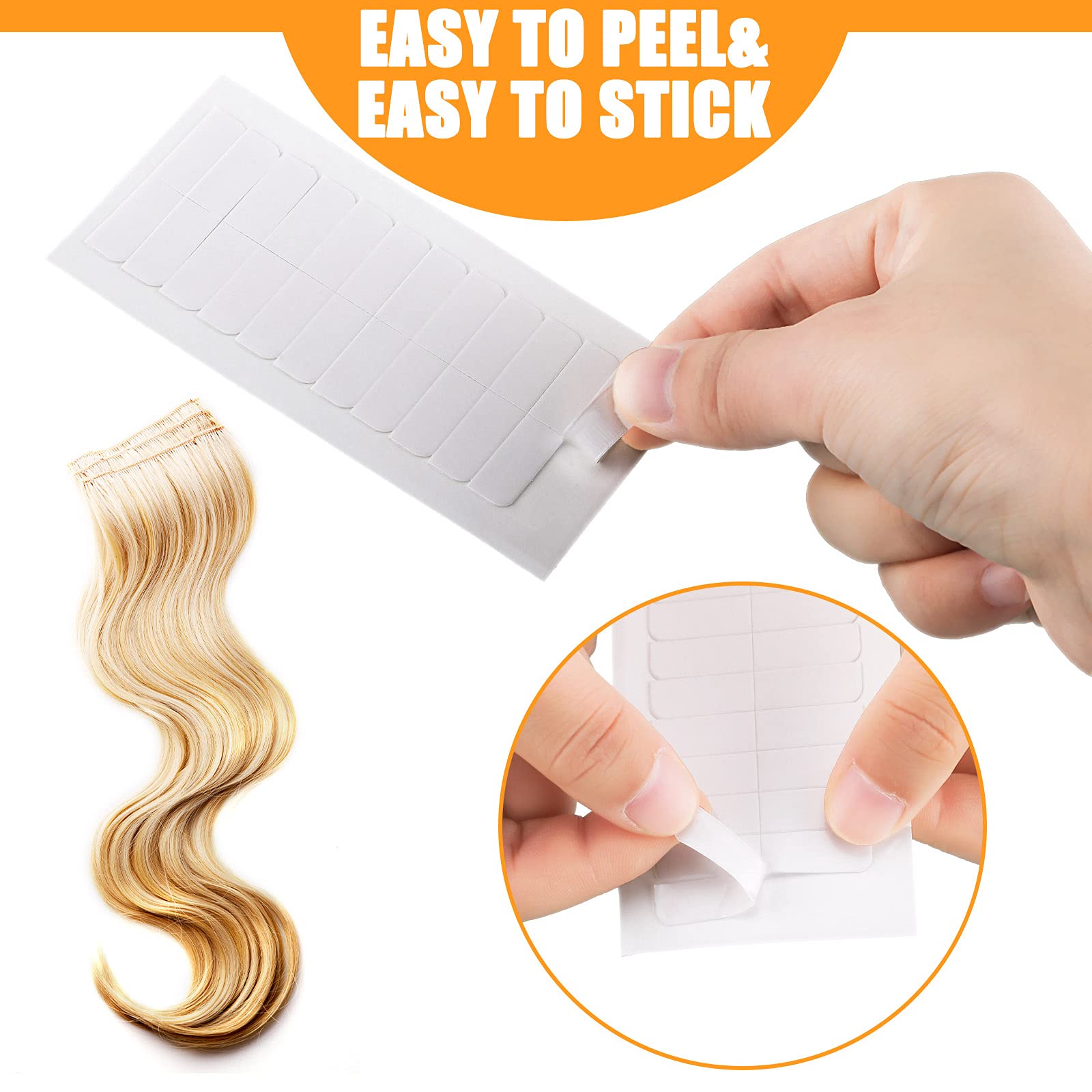 480 Pieces 40 Sheets Hair Extension Tape Tabs Double Sided Extension Tapes Hair Shop Tab Tape Bonding Replacement Tape for Women Girls Hair Salons Hair Extension, 4 x 0.8 cm (null)