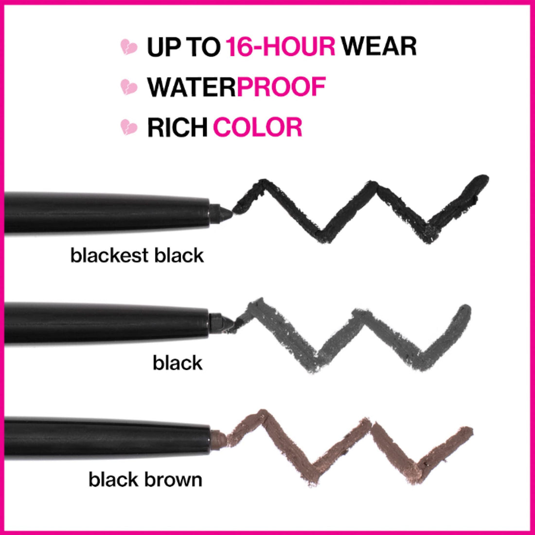 wet n wild Mega Last Breakup Proof Waterproof Retractable Gel Eyeliner - Ultra Pigmented 16-Hour Long Wear, Smudge Proof Satin Finish Formula, Cruelty-Free & Vegan - Charcoal