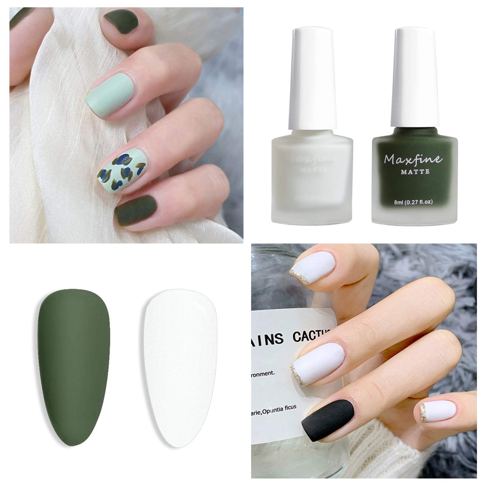 LOKFAR 6 Colors Matte Nail Polish Set, Mist Effect Matte Finish Velvet Gel Nail Polish Kit, Long Lasting Waterproof Velvet Nail Polish Nail Art 8 ml/ Bottle -#D