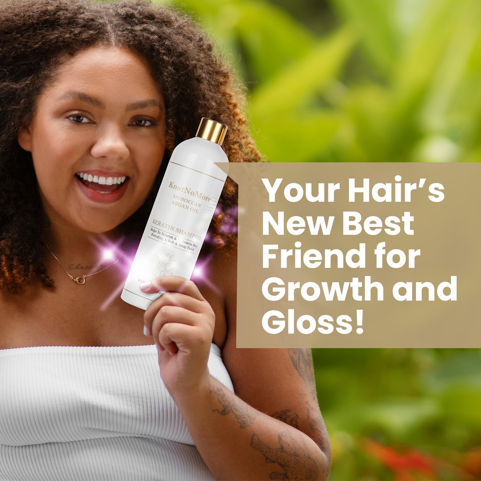 Knot No More Keratin Hair Treatment | Anti-Dandruff & Moisturizing Shampoo | Volumizing & Smoothing for Curly, Frizzy Hair | Sulfate & Paraben Free | All Hair Types