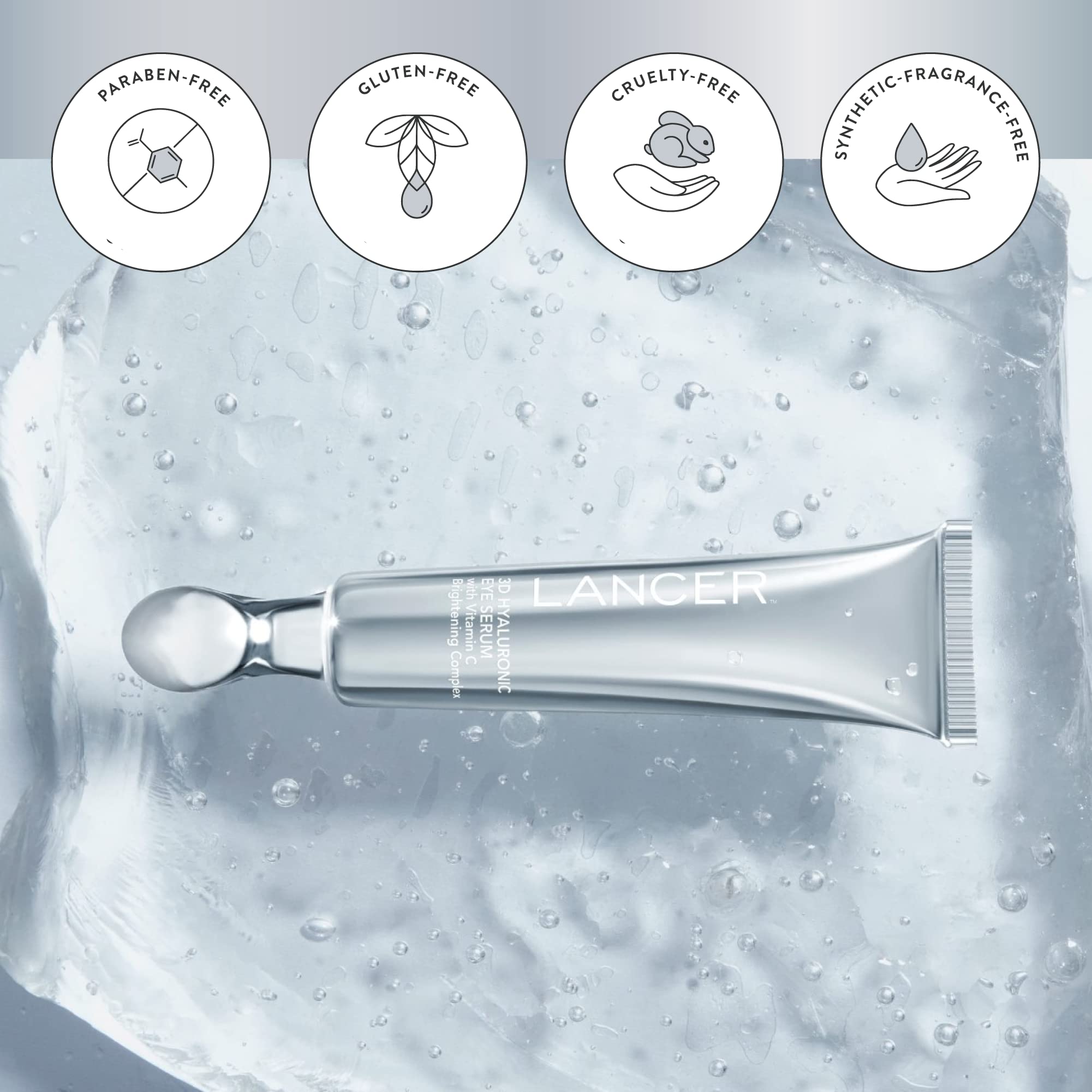 3D Hyaluronic Eye Serum with Vitamin C Brightening Complex.5 FL OZ, Dr. Lancer Dermatology Skincare, Serum Directly Targets the Appearance of Fine Lines and Wrinkles, Puffiness and Dark Circles