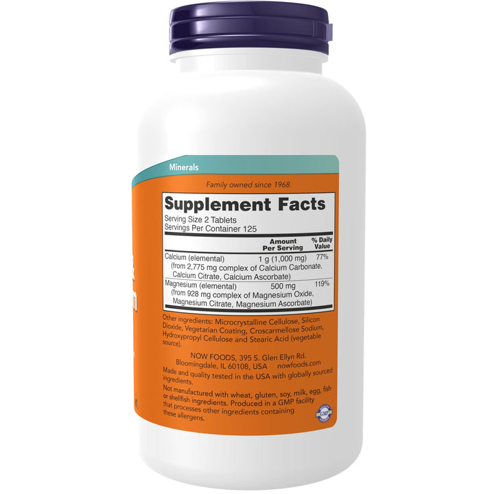NOW Foods Supplements, Calcium & Magnesium 2:1 Ratio, High Potency, Supports Bone Health*, 250 Tablets