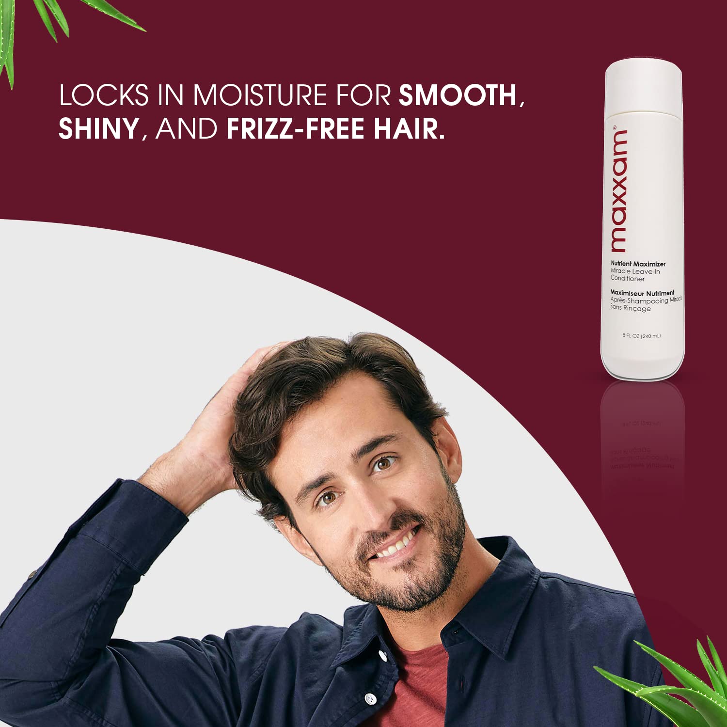 Maxxam Nutrient Maximizer Leave-in Conditioner, Frizz Control for All Hair Types, Repairs & Strengthens Damaged Hair, 8 Fl Oz