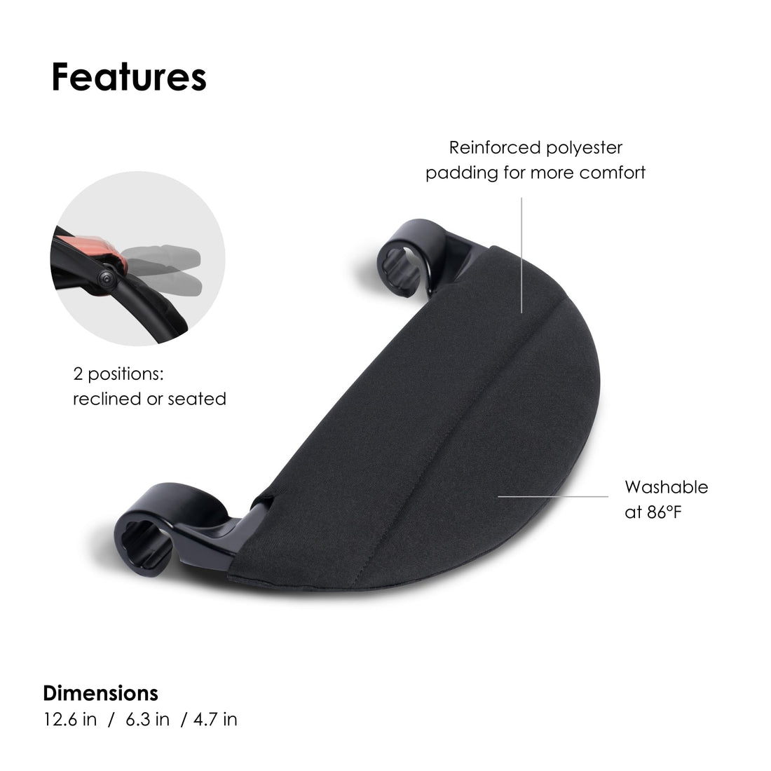 BABYZEN YOYO Leg Rest - Reclined Position & Padded Cover (Included) Provide Additional Comfort in Stroller - Easy to Attach & Clean