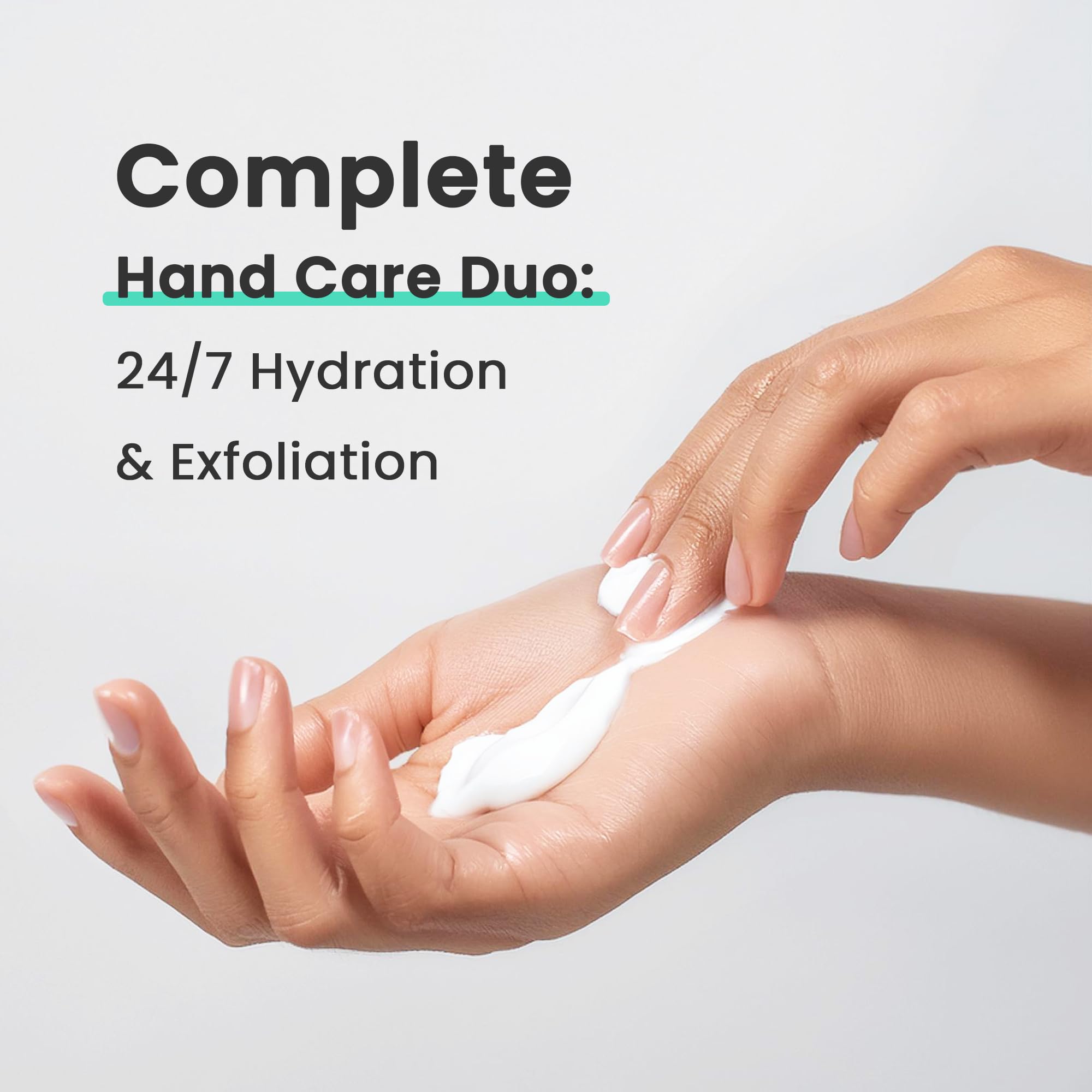 Dermasuri Day and Night Therapeutic Hand Cream for Dry, Cracked Hands - AM Lightweight Moisturizing Exfoliator & PM Overnight Renewal Lotion Softening Hydrating Treatment Unscented 3 oz Each Pack of 2