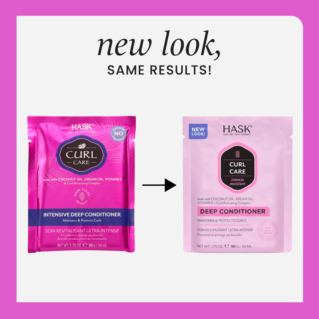 HASK CURL CARE Deep Conditioner Treatments for curly hair- vegan formula, cruelty free, color safe, gluten-free, sulfate-free, paraben-free - Pack of 6