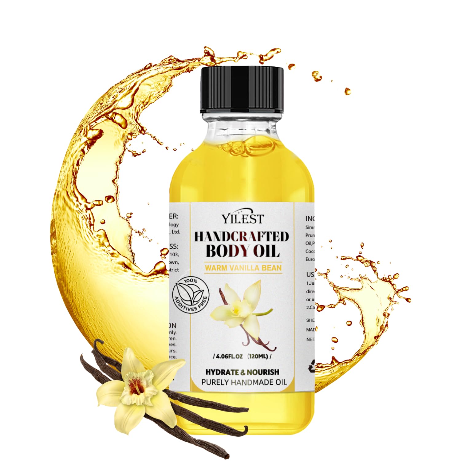 Vanilla Body Oil, Hydrating & Nourishing Moisturizer for Dry Skin, Handmade Natural Skincare Oil, Vanilla Scented Spa Oil, Relaxation & Aromatherapy