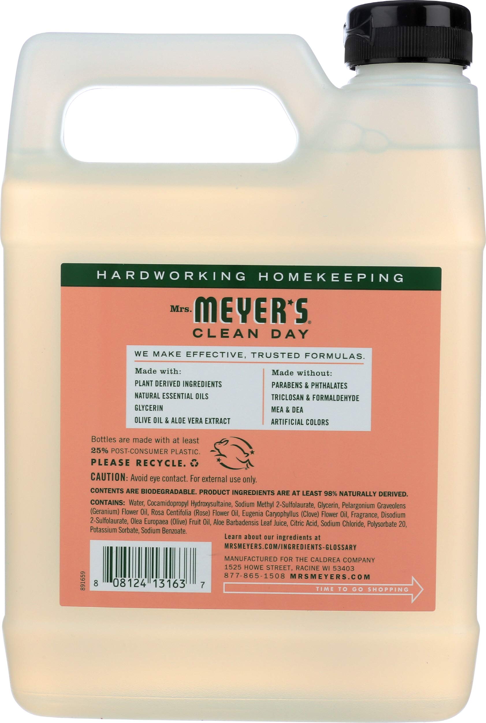 MRS. MEYER'S HAND SOAP,LIQ,REFL,GERANM, 33 FZ