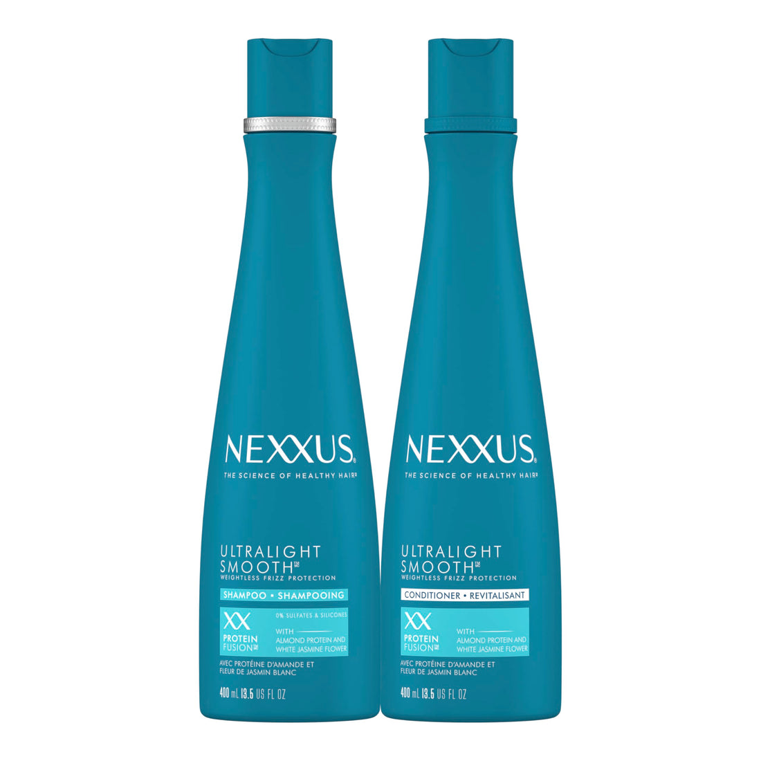 Nexxus Ultralight Weightless Shampoo & Conditioner for Dry, Frizzy Hair - Smooth Treatment to Block Out Frizz, 13.5 oz (Pack of 2)