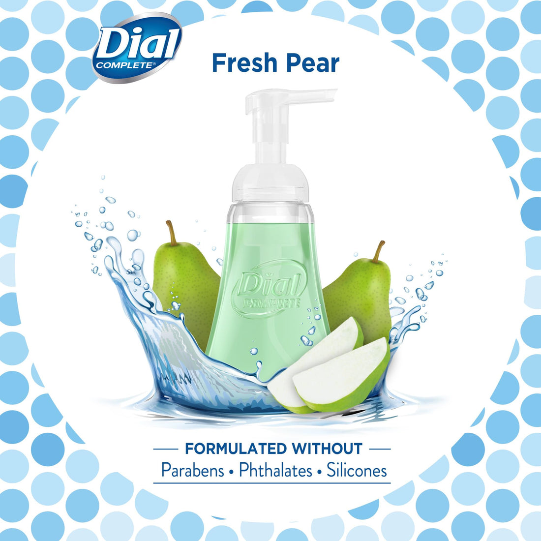 Dial Complete Antibacterial Foaming Hand Soap, Fresh Pear, 7.5 Fluid Ounces (Pack of 8)