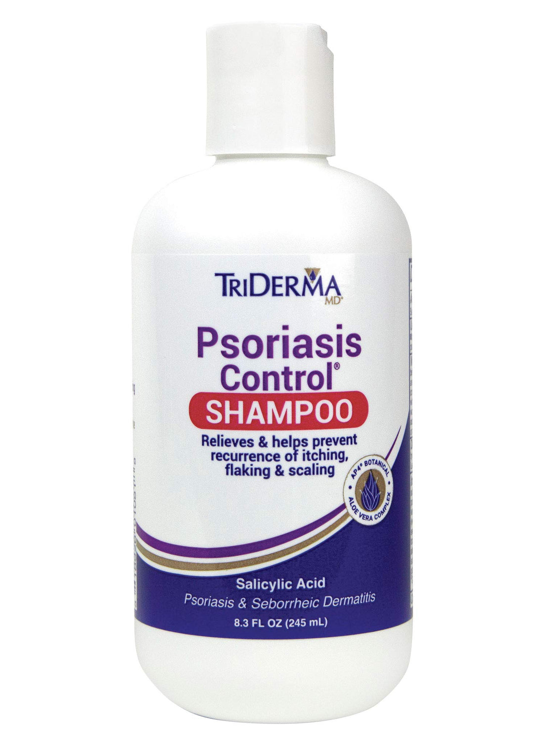 TriDerma Psoriasis Control Scalp Exfoliator Shampoo, 3% Salicylic Acid for Psoriasis, Seborrheic Dermatitis with AP4 Aloe Vera Gel, No Coal Tar, Fresh Scent Rosemary Shampoo - 8.3oz