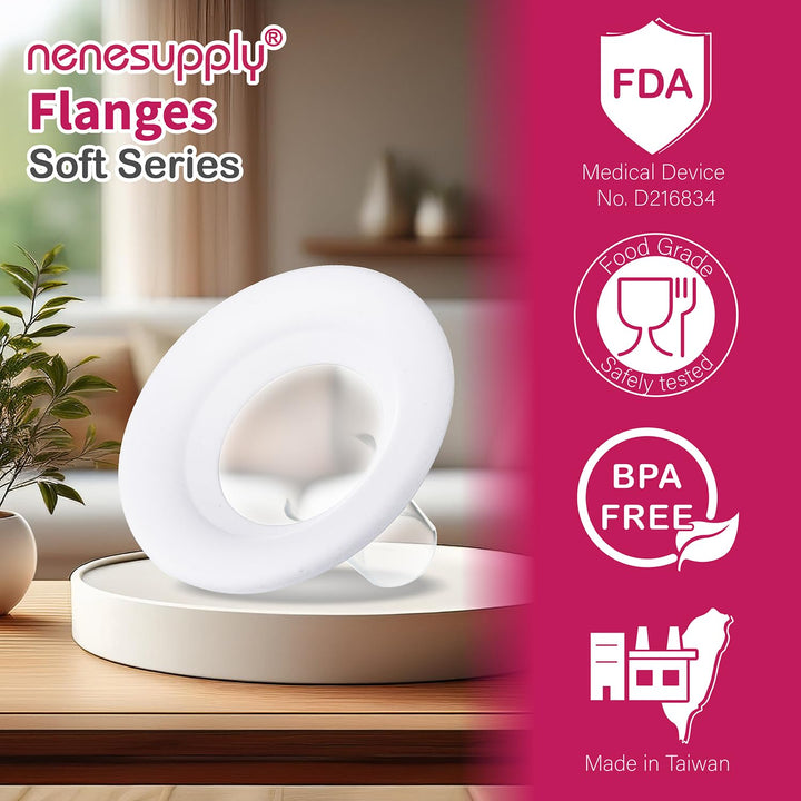 Nenesupply 17mm Soft Flange Compatible with Medela Breast Pump Parts Replace 17mm Flange for Medela Acessories Compatible with Pump in Style Parts Symphony Swing Harmony Pumps and Personalfit Flex