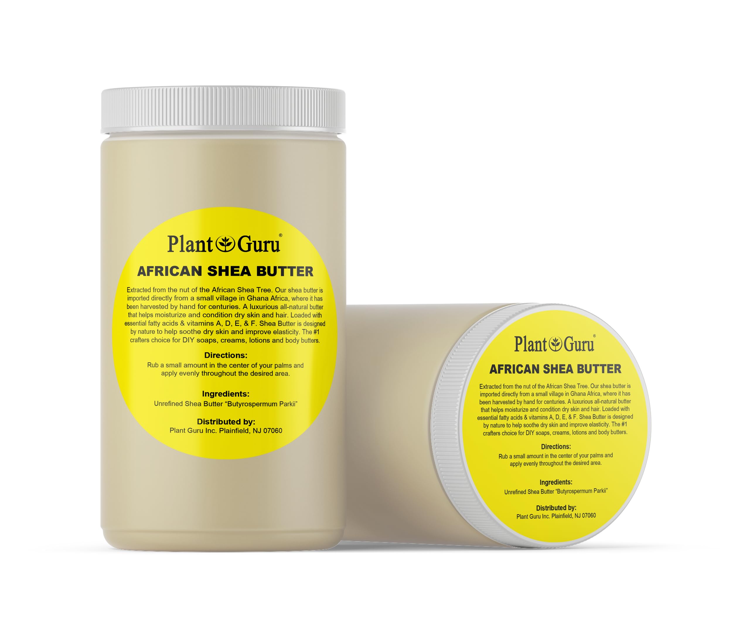 Raw African Shea Butter 32 oz. / 2 lbs. Jar Bulk 100% Pure Natural Unrefined IVORY - Ideal Moisturizer For Dry Skin, Body, Face And Hair Growth. Great For DIY Soap and Lip balm Making.