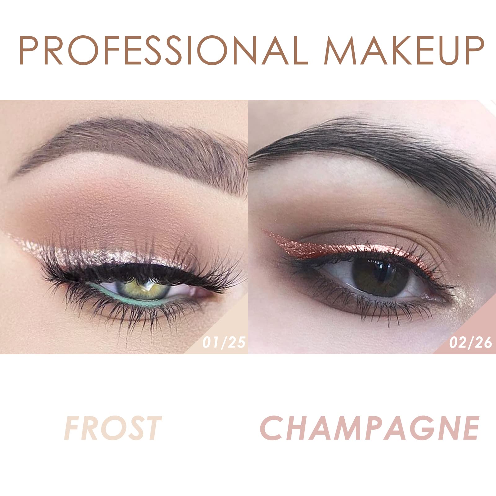 FOCALLURE (2 Pcs 2 in 1 Eyeshadow and Eyeliner Pen,Waterproof Eye Shadow Pencil,Hypoallergenic Eyeshadow,Highlighter Eye Liner,Multi-Dimensional eyes Look,Twilight