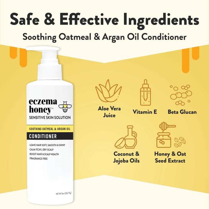 ECZEMA HONEY Nourishing Conditioner - Helps with Psoriasis, Dermatitis, & Flaking - Daily Dandruff Conditioner & Scalp Care - Itchy Scalp Treatment for Men, Women & Kids (8 Oz)