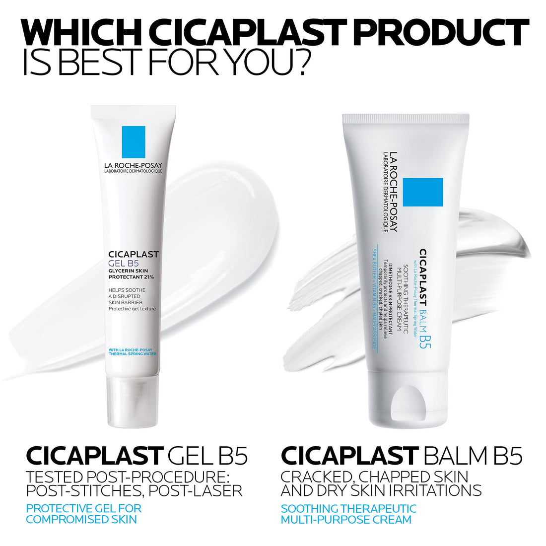 La Roche-Posay Cicaplast Gel B5, Protective Repair Gel for Cracked, Chapped Skin with Madecassoside and Glycerin, Tested Post-Procedure, Post-Stitches, Post-Laser, 1.35 Fl Oz