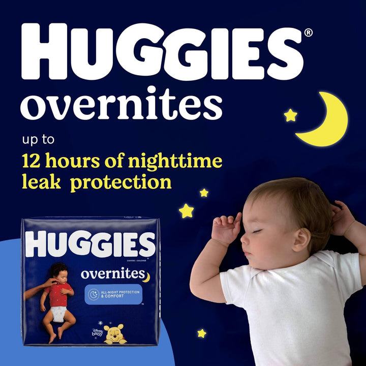 Huggies Overnites Nighttime Baby Diapers, Size 4 (22-37 lbs), 52 Ct