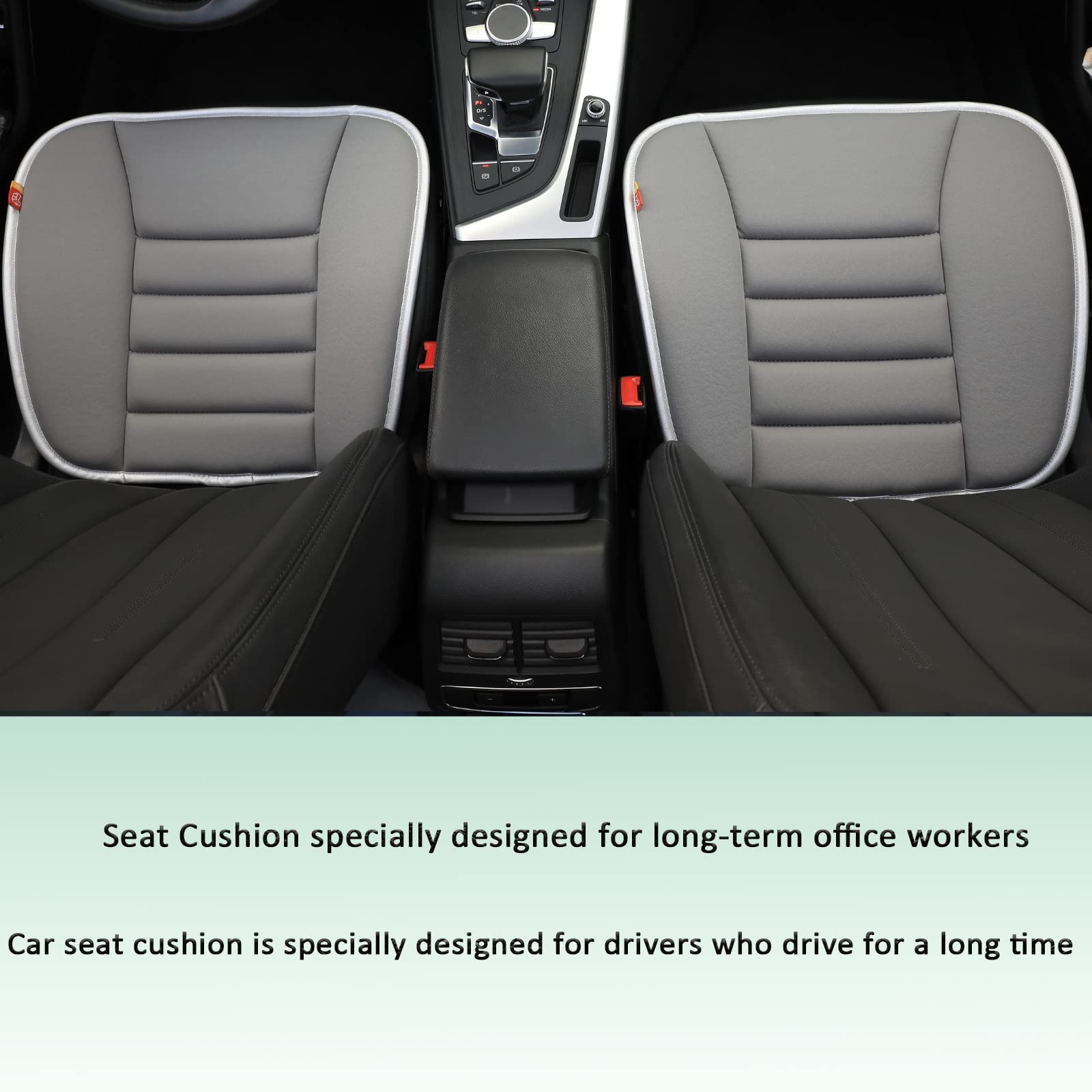 RaoRanDang Car Seat Cushion Pad for Driving Seat Cushions for Office Chairs/Truck Memory Foam Seat Cushion Comfortable and Durable, Gray