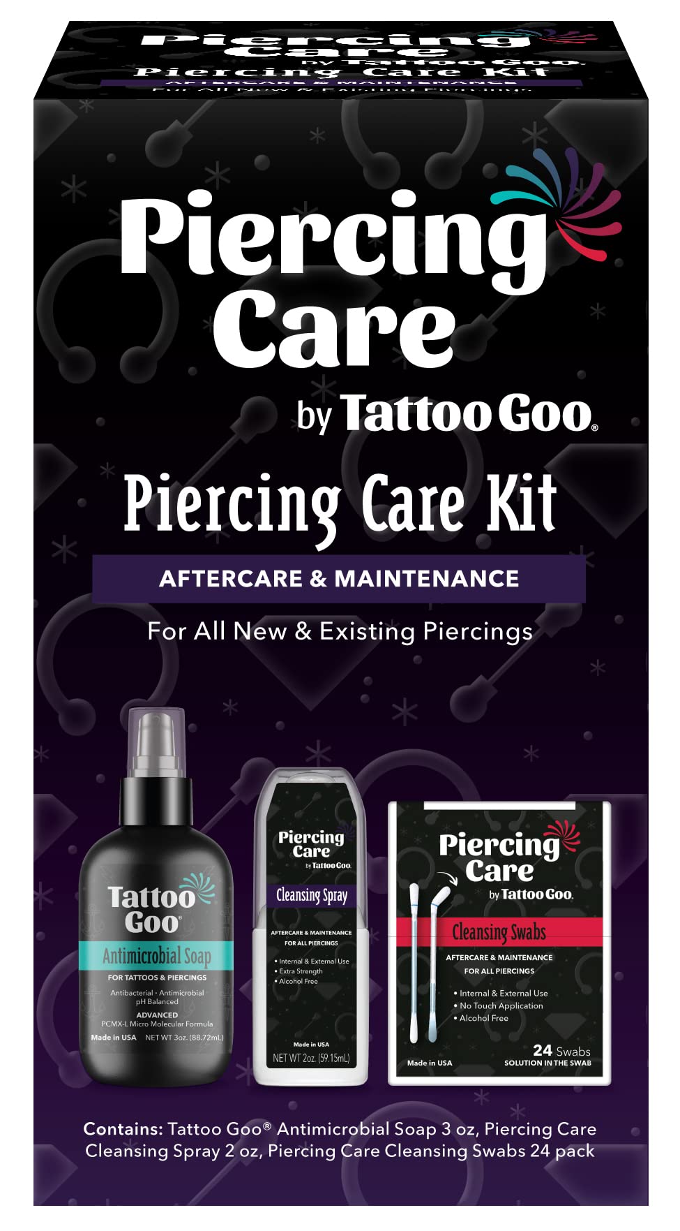 Tattoo Goo Complete Body Piercing Aftercare Kit Set - New Formula (1 kit)