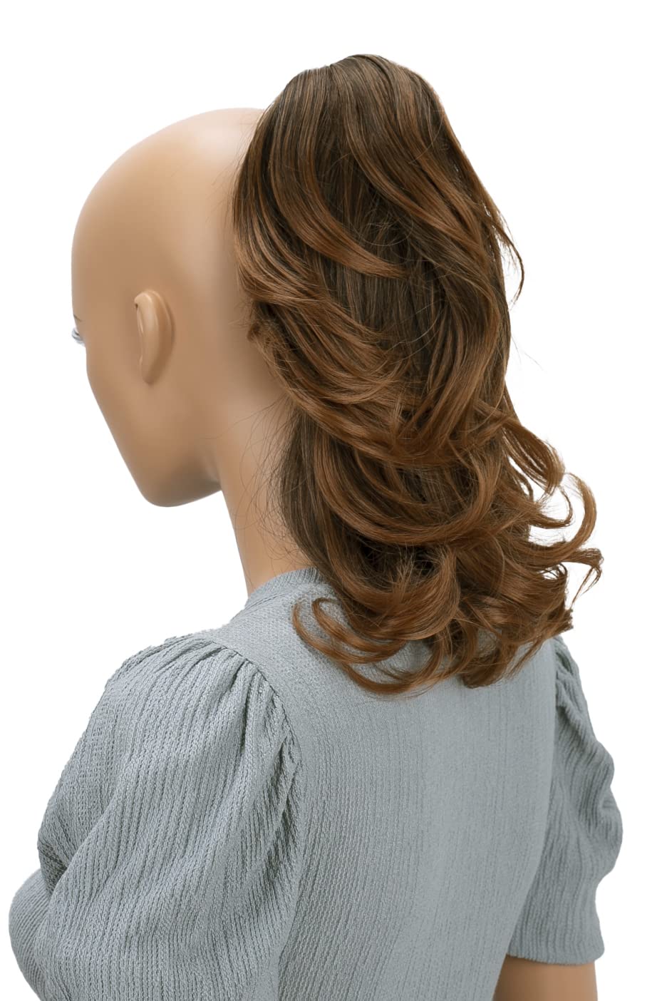 Brown mix 2T30 H96 : PRETTYSHOP 14 Hair Piece Ponytail Extension wavy Nature Looking Heat-Resisting Brown mix 2T30 H96