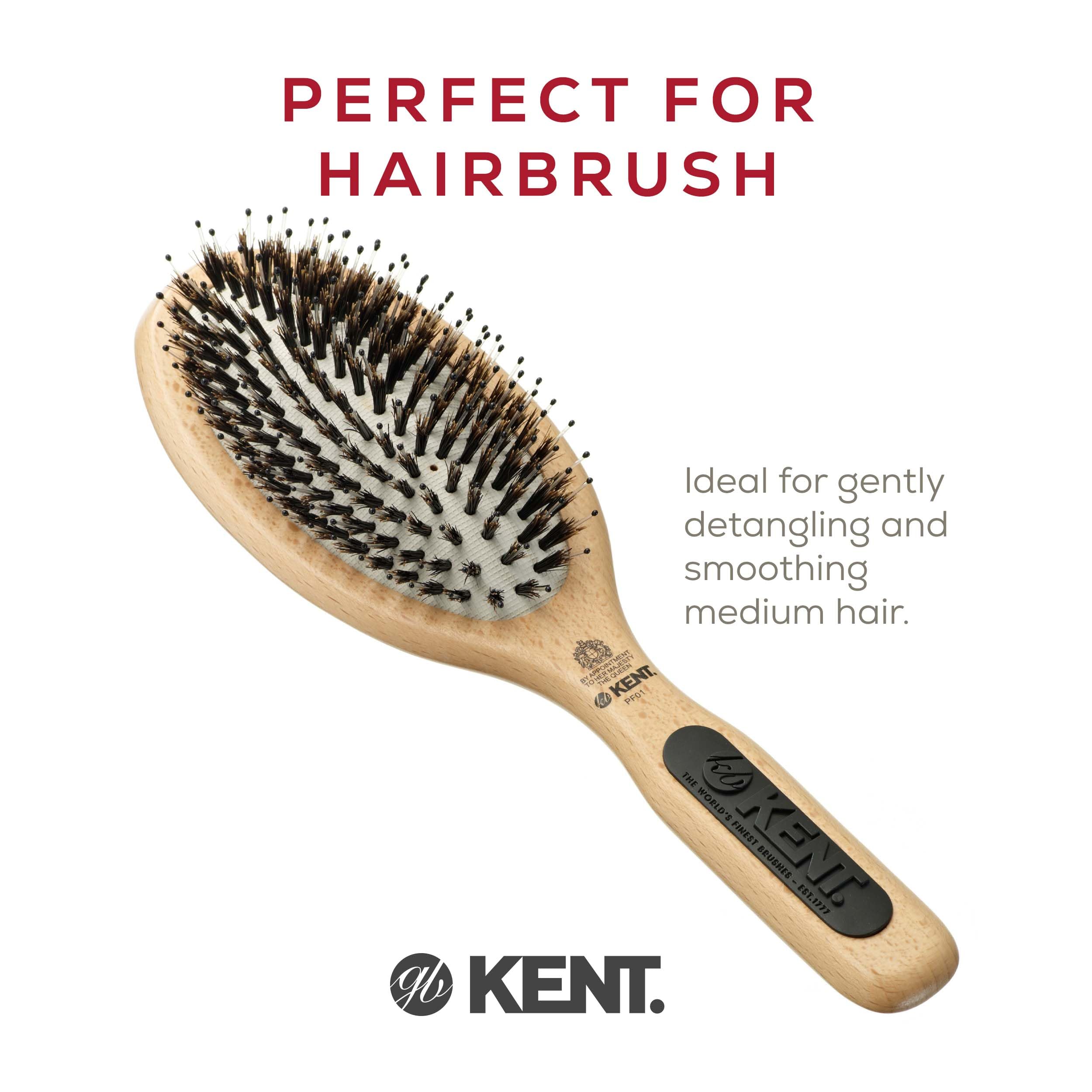 Kent Natural Shine Large Cushion Porcupine and Bristle Hairbrush