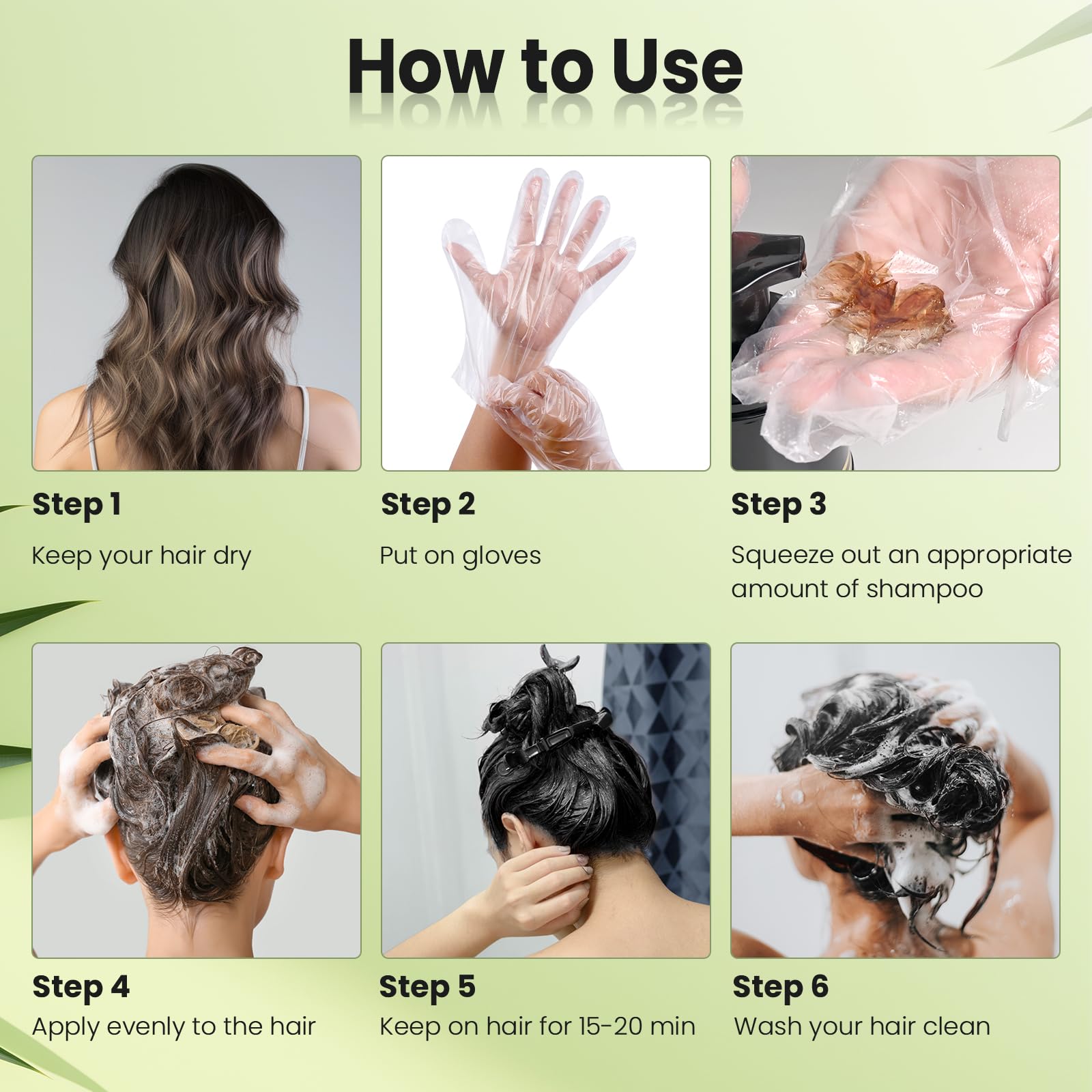 JUANCHI Black hair dye shampoo 3 in 1,Hair Dye Shampoo for Women and Men,Long Lasting,Easy to Use(500ml,16.9oz)