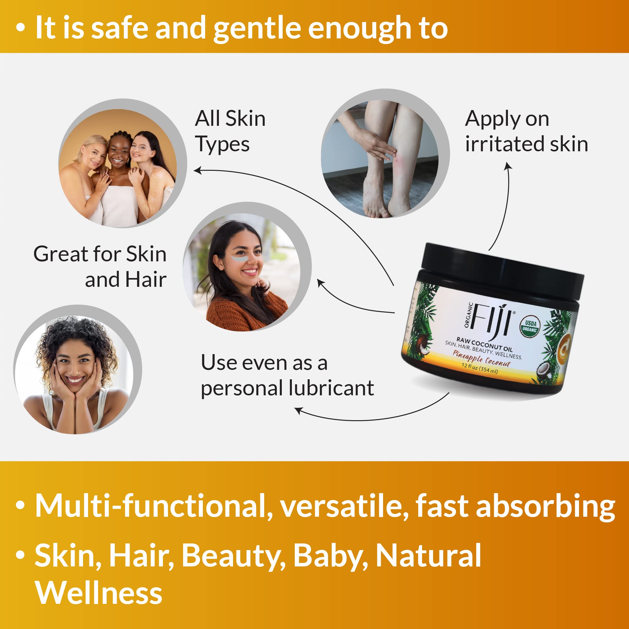 Organic Fiji Moisturizer, Pineapple Coconut, 12-Ounces