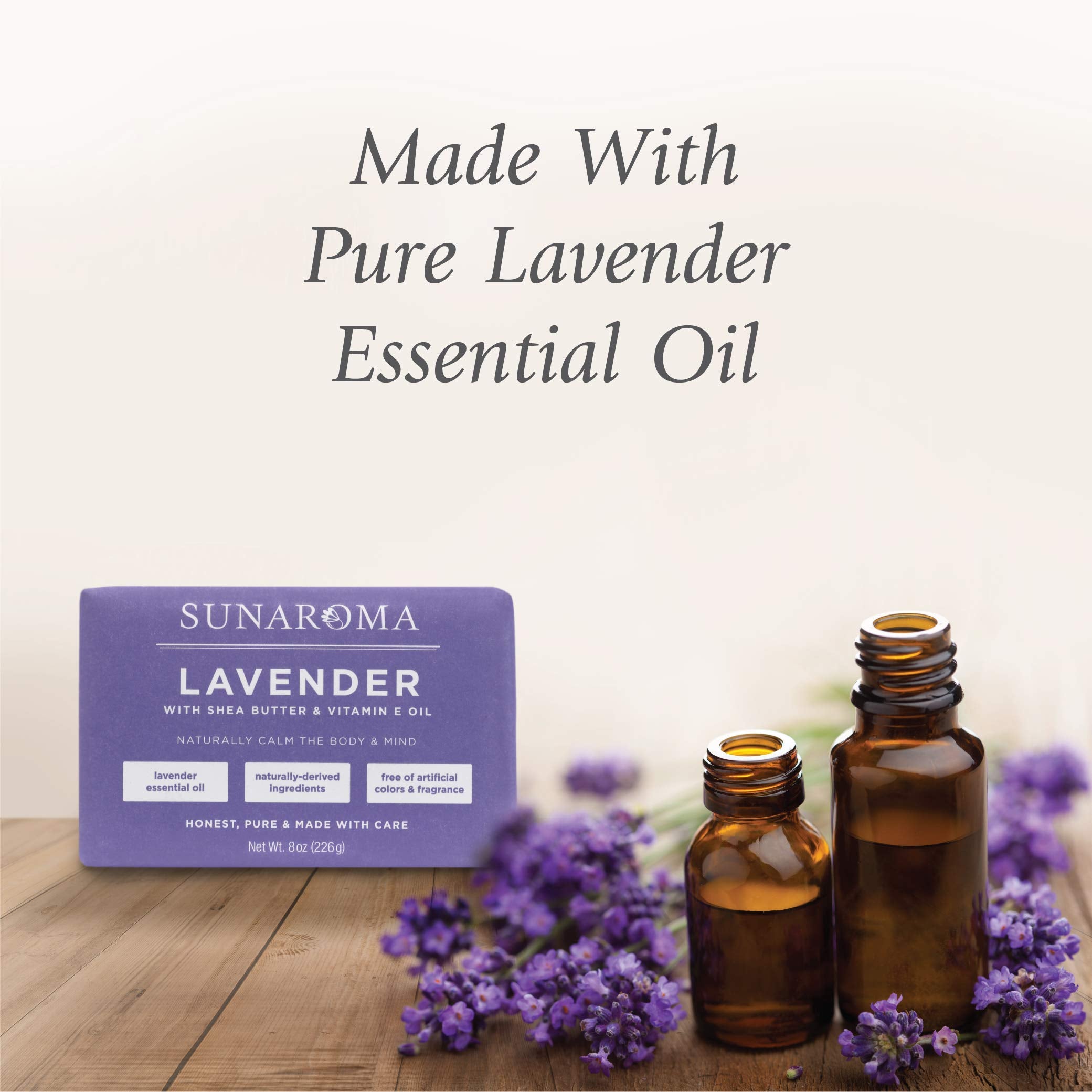 Sunaroma Lavender W/Shea Butter & Vitamin E Oil Soap (Pack of 1)