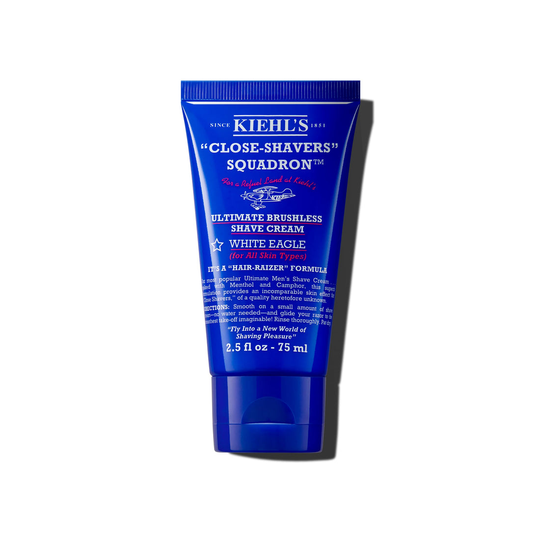 Kiehl's Ultimate Brushless Shave Cream with Menthol White Eagle, for All Skin Types, with Menthol & Camphor, Instant Refreshing & Cooling Effect, Minimizes Irritation - 2.5 fl oz