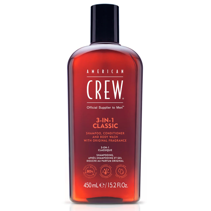 American Crew Classic Men's 3 in 1 Shampoo, Conditioner & Body Wash - 450ml/15.2oz