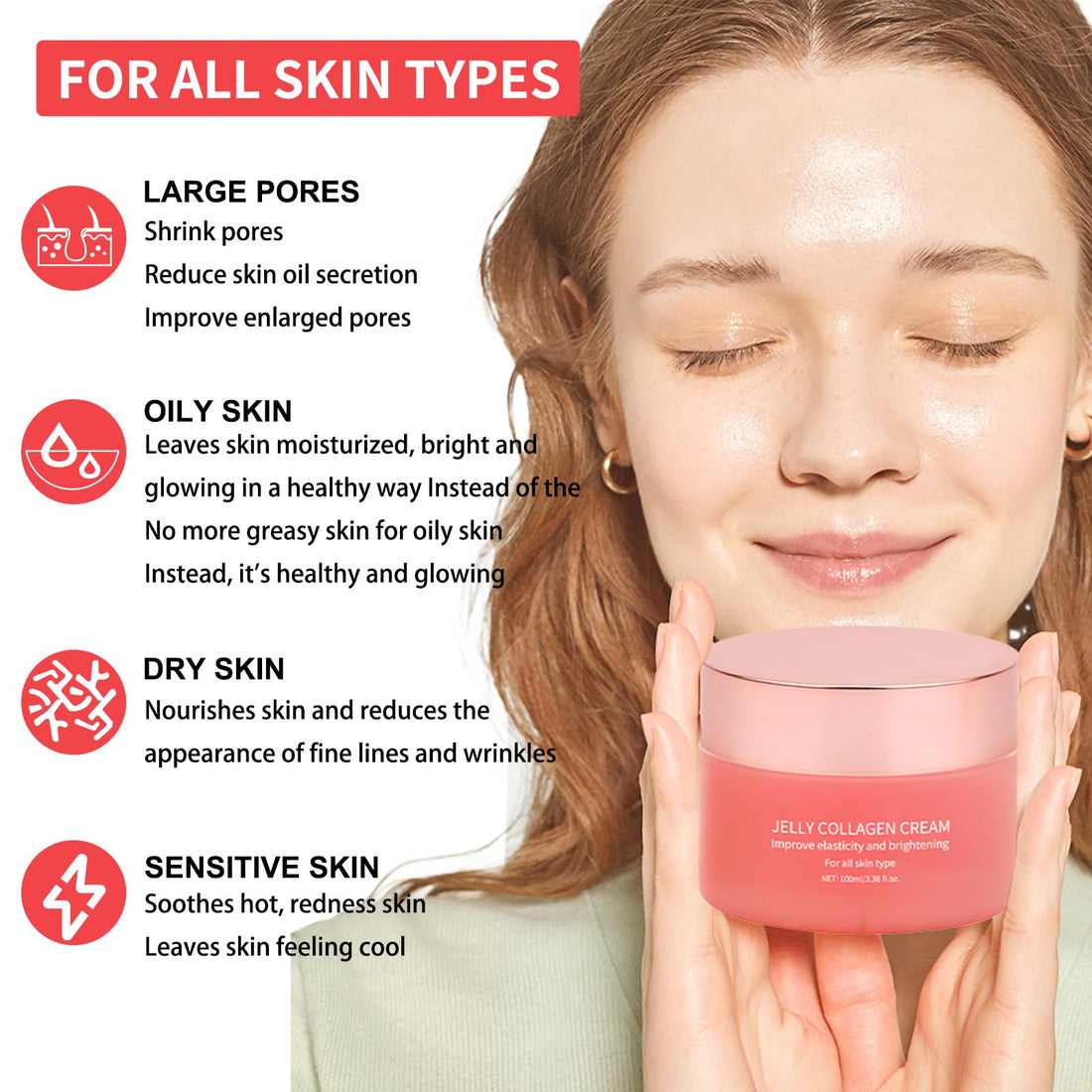 SOYUB Collagen Jelly Cream - Contains Niacinamide & Freeze Dried Hydrolyzed Collagen -Elasticity & Hydration, Reduce Fine Lines & Dullness, Korean Skin Care For All Skin Types (3.38 fl.oz)