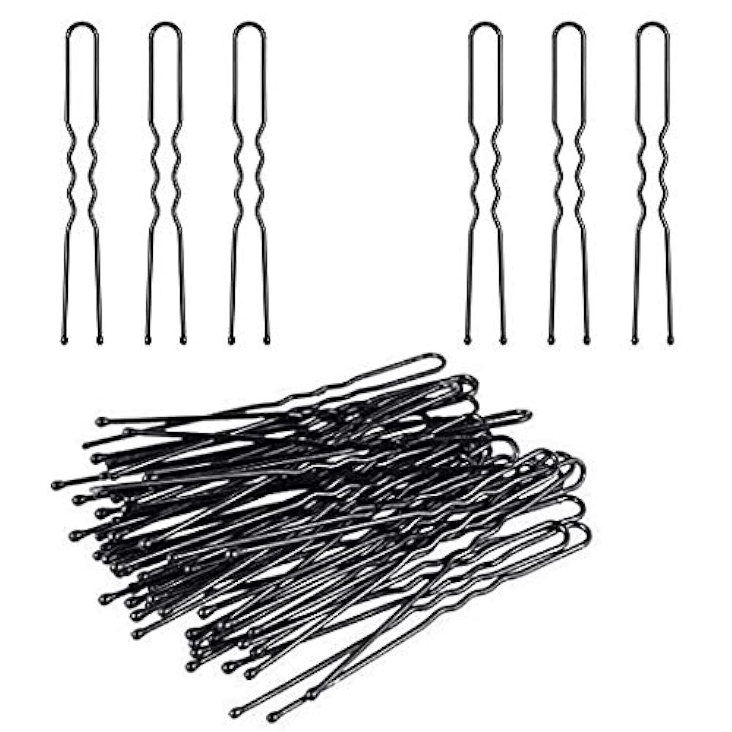 DNHCLL 100PCS Black Metal U-Shape Bobby Pins Curved Bun Hair Clip,Special Hair Pin Of The Studio for Girls Women and Hairdressing Salon,Is Used To Add Coarse Fixed Tool