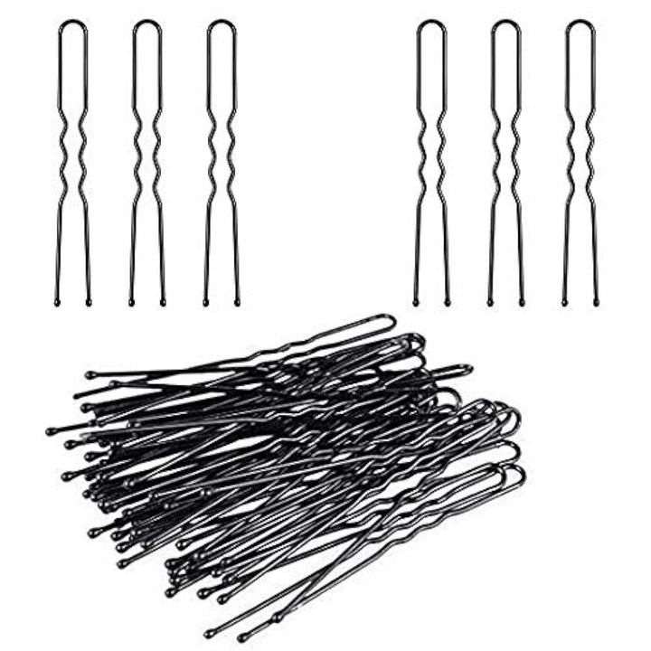 DNHCLL 100PCS Black Metal U-Shape Bobby Pins Curved Bun Hair Clip,Special Hair Pin Of The Studio for Girls Women and Hairdressing Salon,Is Used To Add Coarse Fixed Tool