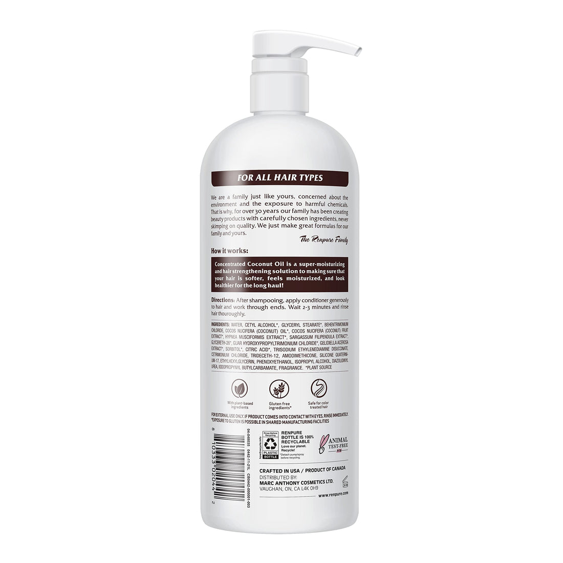 Renpure Coconut Cream Nourishing Conditioner, 32 Ounce