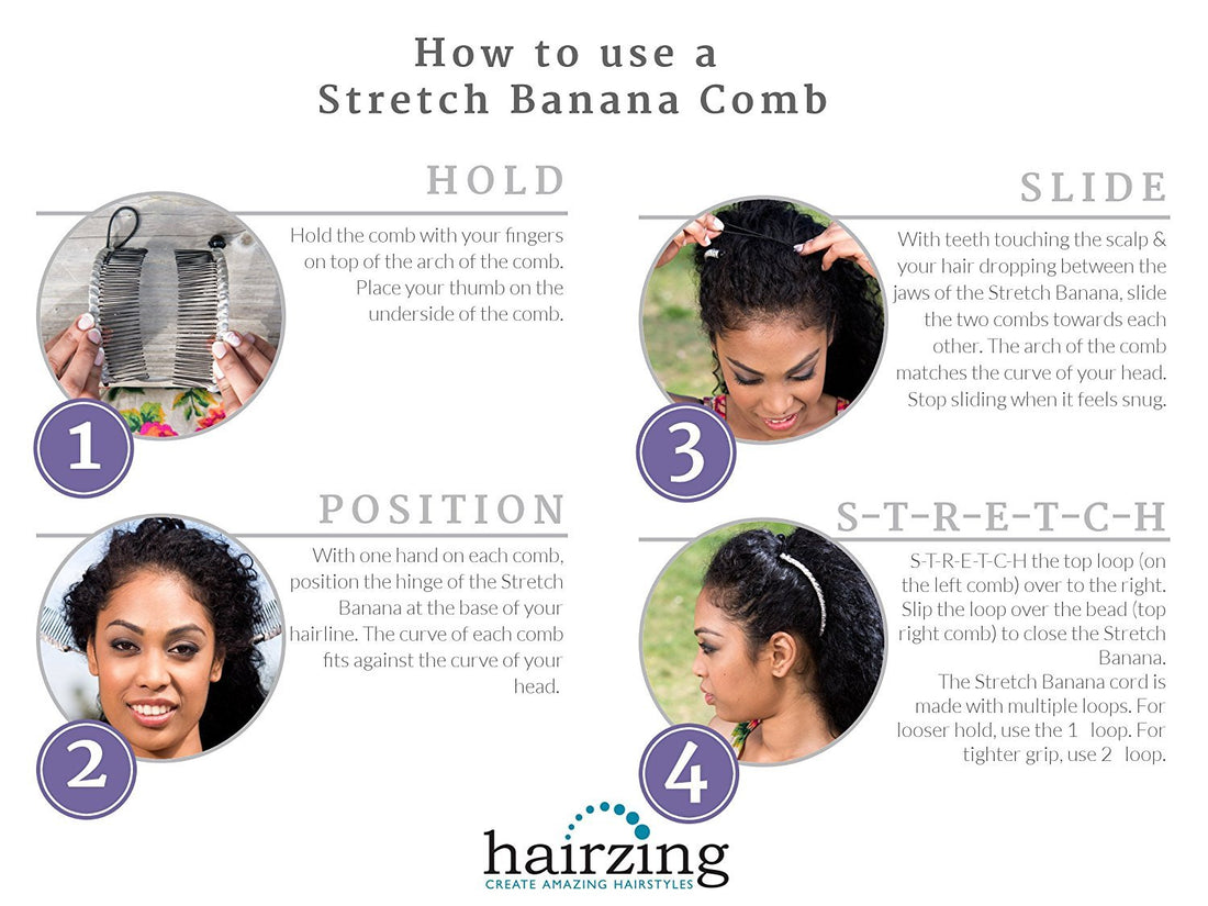 Medium, Red and White : Candy Cane Cord Stretch Banana, Christmas Hair Accessory perfect for Easy Ponytail, UpDo or Faux Hawk, Red and White, Medium. By HairZing