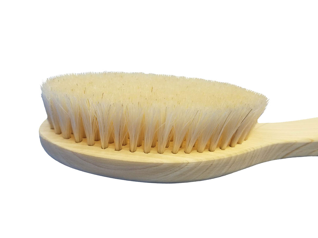 Japanese Body Brush for Bath or Dry Brushing, Exfoliation, Cellulite Treatment, Long Handle, Soft