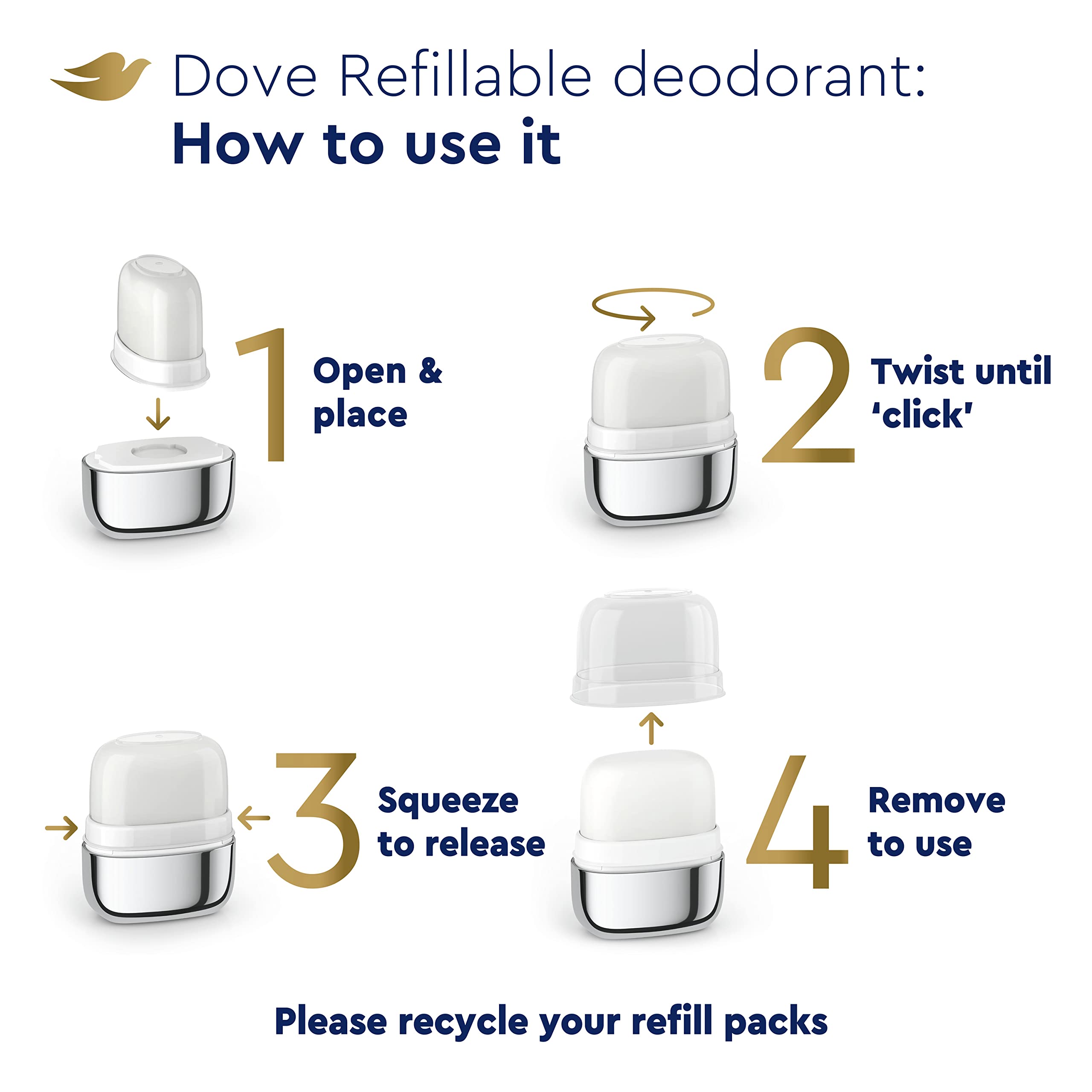 Dove Female Refillable Floral Scent Deodorant Roll On Starter Kit Deodorant Coconut & Pink Jasmine 0% Aluminum 1.13 Oz, Pack Of 1