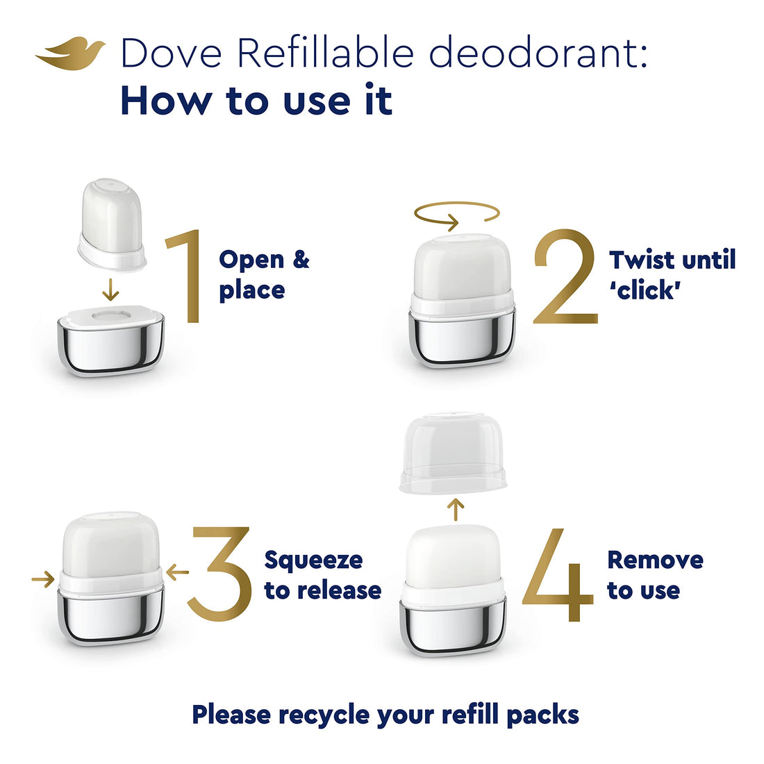 Dove Female Refillable Floral Scent Deodorant Roll On Starter Kit Deodorant Coconut & Pink Jasmine 0% Aluminum 1.13 Oz, Pack Of 1