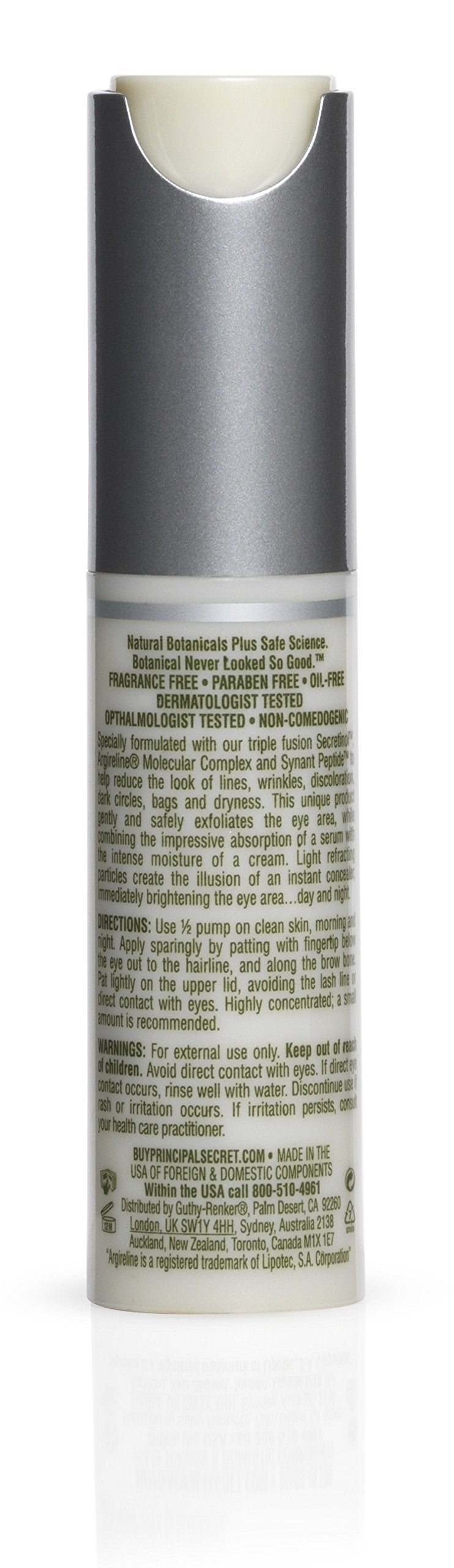 Principal Secret Reclaim Botanical - Radiant Recovery Fluid Eye Cream with Synant Peptide For Dark Circles & Wrinkles, 90 Day Supply/0.5 Ounce