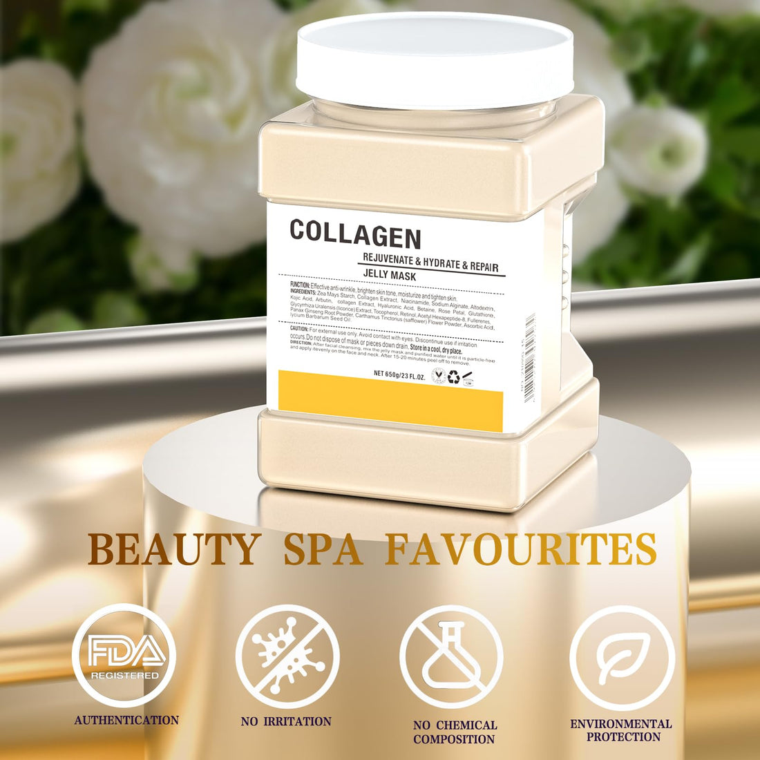 Truvenum Jelly Mask Powder for Facials Professional - Collagen Firming & Moisturizing Face Mask Skin Care, Hydrojelly Mask, Peel Off Jelly Masks for DIY Spa 23 Fl Oz