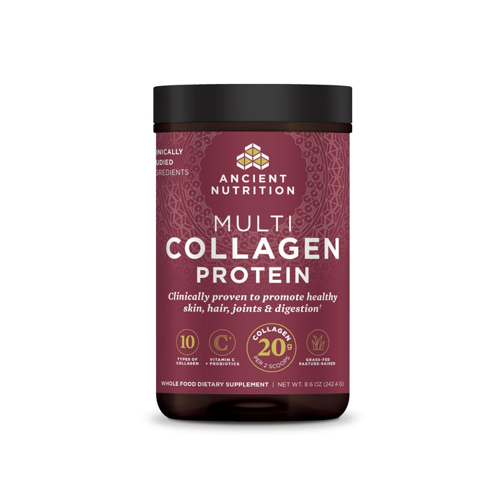 Ancient Nutrition Hydrolyzed Collagen Peptides Powder with Probiotics, Unflavored Multi Collagen Protein for Women and Men with Vitamin C, 24 Servings, Supports Skin and Nails, Gut Health, 8.6oz