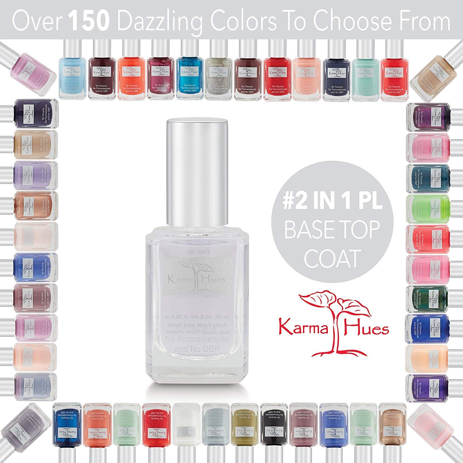Two In One Base/Top Coat - Nail Polish; Non-Toxic, Vegan, and Cruelty-Free