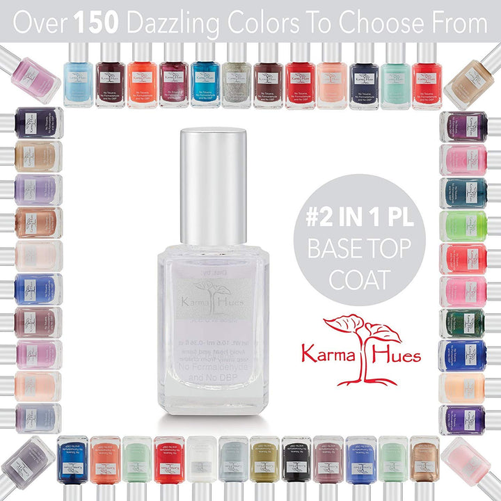 Two In One Base/Top Coat - Nail Polish; Non-Toxic, Vegan, and Cruelty-Free