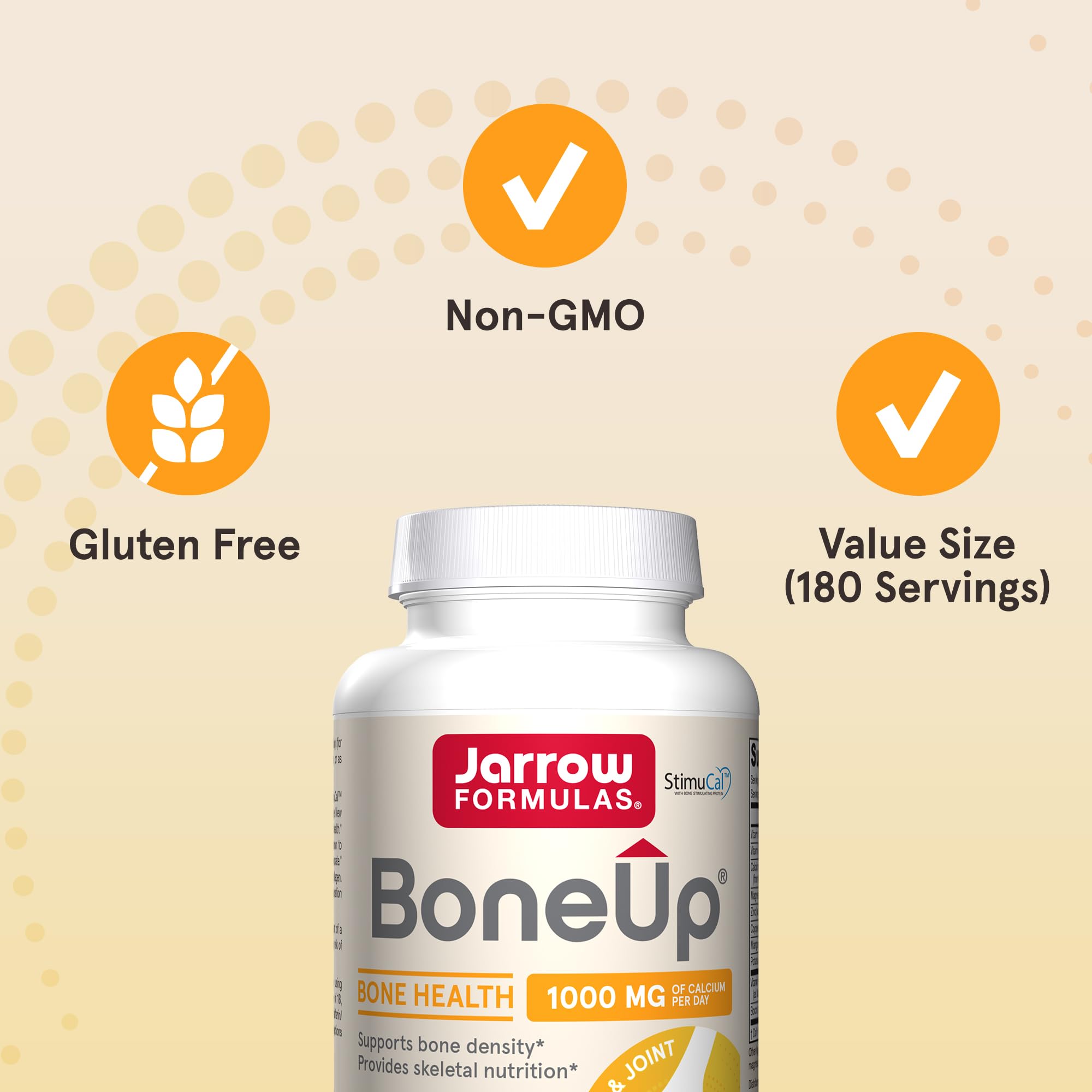 Jarrow Formulas BoneUp for Bone Density - Vitamin D3 and K2, Calcium Support, 240 Capsules, Promotes Skeletal Nutrition, Up to 40 Days Supply