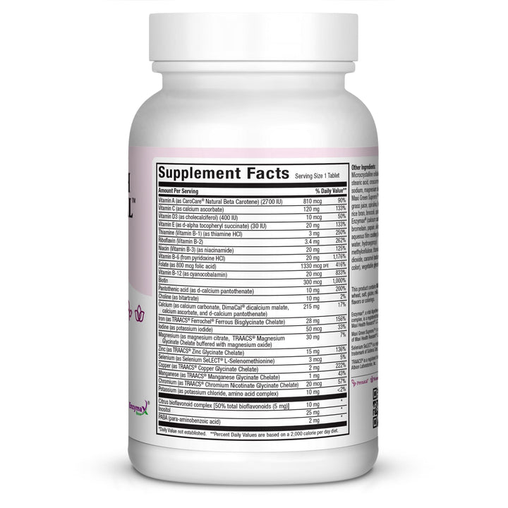 Maxi Health One Prenatal - Womens Prenatal Vitamins with Iron - Enhanced Absorption & Bioavailability - Daily Multivitamin for Women - Multi Vitamin & Mineral Supplement for Adults - 60 Capsules