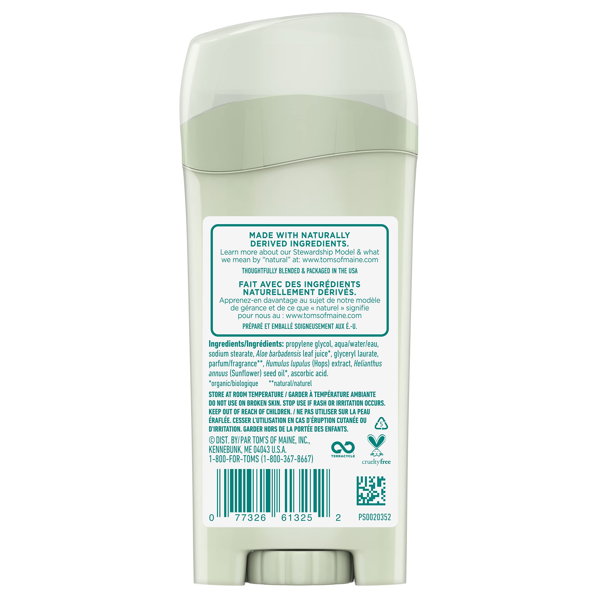 Tom's of Maine, Natural Long Lasting Aluminum Free Deodorant - Refreshing Lemongrass, 2.25 Ounce