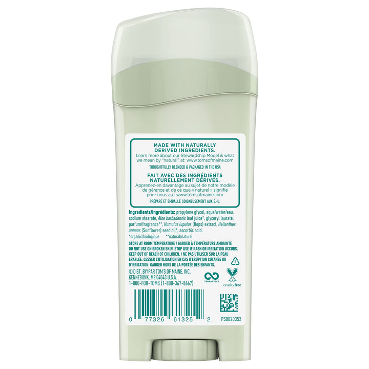 Tom's of Maine, Natural Long Lasting Aluminum Free Deodorant - Refreshing Lemongrass, 2.25 Ounce